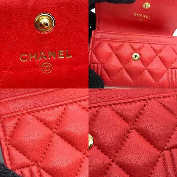 Chanel Accessories Boy Business Card Holder/Card Case Red Matelasse Coco Mark... - Picture 6 of 6